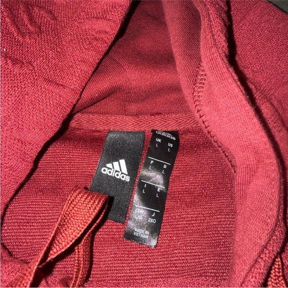 Adidas Maroon Hoodie with Edgy Embossed Design NWOT 🔥 - Picture 2 of 7
